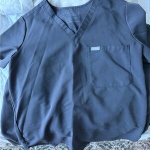 Figs V-Neck Scrub Top in Slate Blue